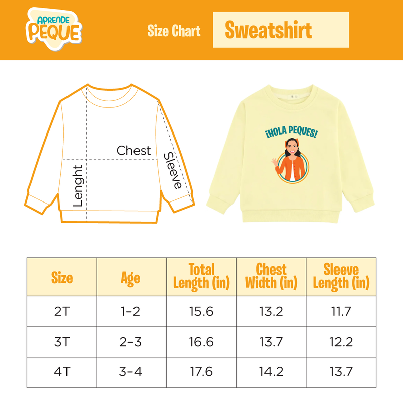 Hola Peques – Toddler Yellow Sweatshirt