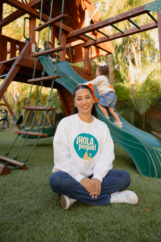Hola Peque - Adult White Crewneck